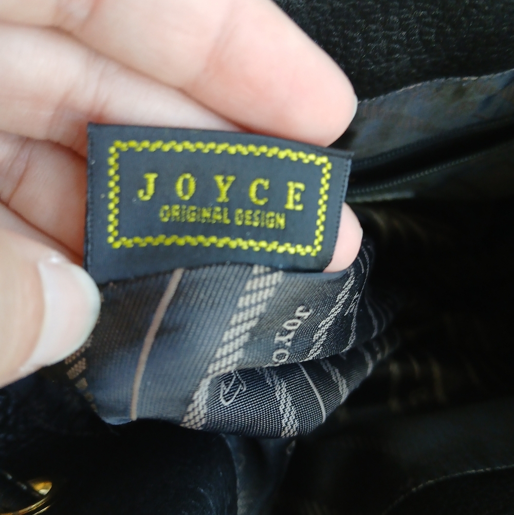 JOYCE Black Leather Drawstring Bag - Picture 9 of 11